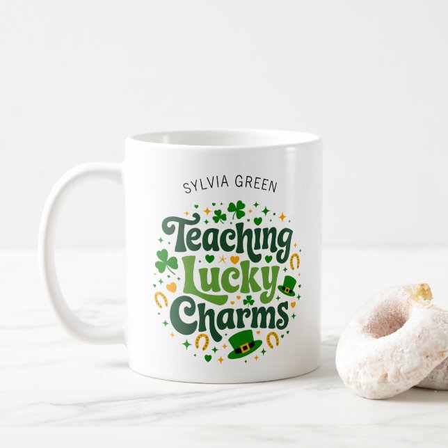 Teaching Lucky Charms – Personalized St. Patrick’s Coffee Mug (With Donut)