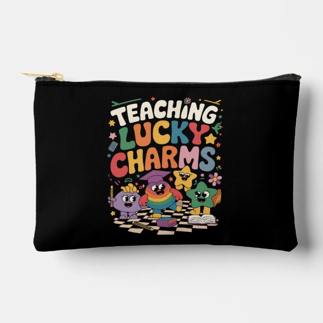 Teaching Lucky Charms Teacher St Patrick's Day Accessory Pouch (Front)