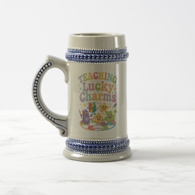Teaching Lucky Charms Teacher St Patricks Day Beer Stein (Left)