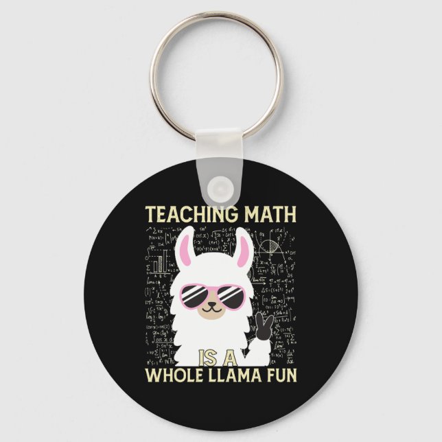 Teaching Math Is A Whole Llama Fun  Keychain (Front)