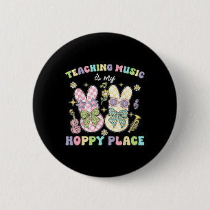 Teaching Music Hoppy Place Bunny Easter Days Resur 2 Inch Round Button