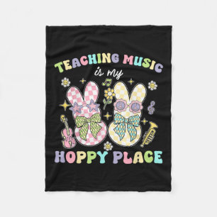 Teaching Music Hoppy Place Bunny Easter Days Resur Fleece Blanket