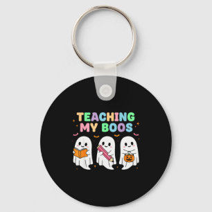 Teaching My Boos Soky Teacher Women Cute Ghost Keychain