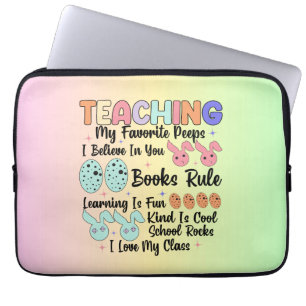 Teaching My Favourite Peeps - Teacher Easter Bunny Laptop Sleeve