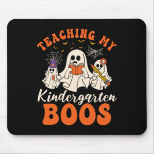 Teaching My Kindergarten Boos Retro Ghost Hallowee Mouse Pad