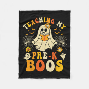 Teaching My Pre-k Boos Crew Teachers Halloween Gho Fleece Blanket