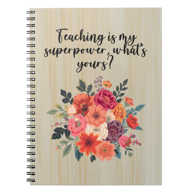Teaching My Superpower Educator Pride Design Notebook (Front)