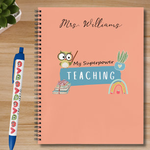Teaching My Superpower & Rainbow,Red Apple,Flowers Notebook