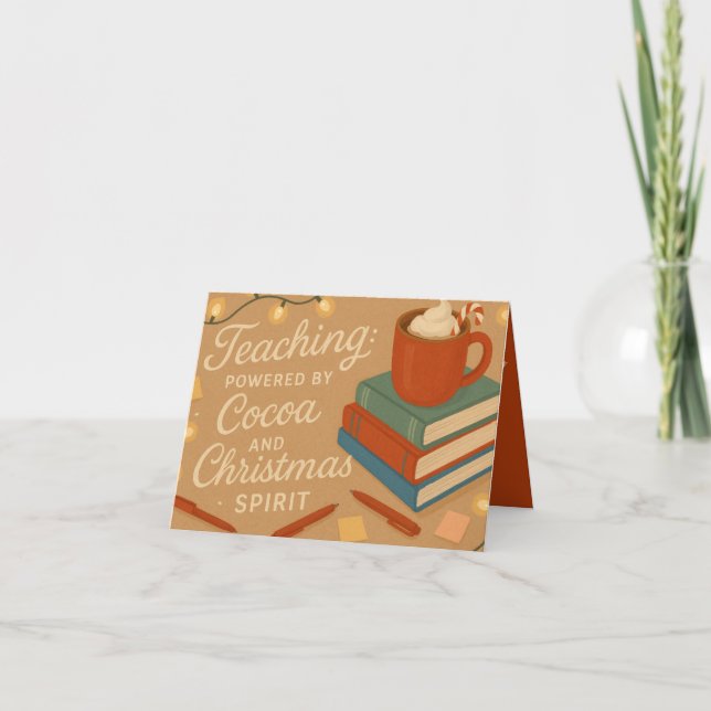Teaching Powered by Cocoa | Teacher Christmas Card (Front)