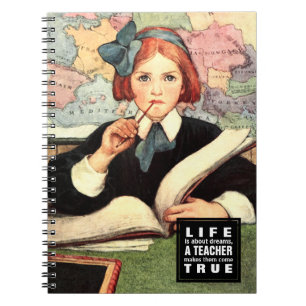 Teaching Quote   Vintage Art  Notebook