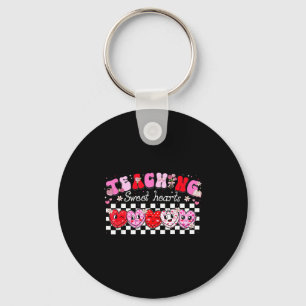 Teaching Sweet Hearts Floral Valentine Girl Women  Keychain