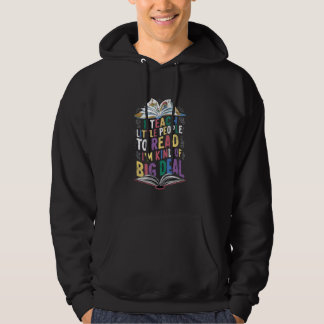 Teaching To Read Funny School Teachers Saying Vint Hoodie