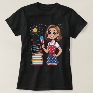Teaching with Freedom & Flavor – July 4th Teacher  T-Shirt