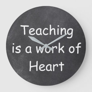 Teaching Work Heart Chalkboard Design Gift Idea Large Clock