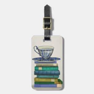 Teacup and Books 2 Luggage Tag
