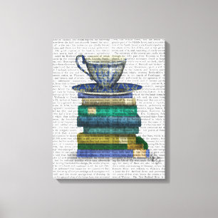 Teacup and Books Canvas Print