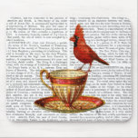 Teacup And Red Cardinal Mouse Pad<br><div class="desc">Animals & Nature</div>
