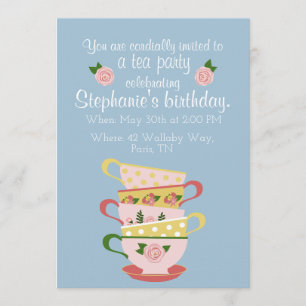 Teacup Birthday Party Invitations