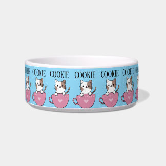 Teacup Cat Pesonalized  Bowl