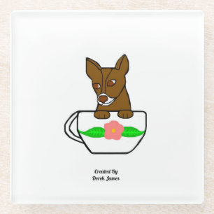 Teacup Chihuahua Glass Coaster