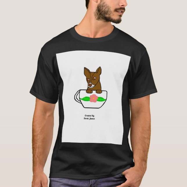Teacup Chihuahua Men's Black Basic T Shirt (Front)