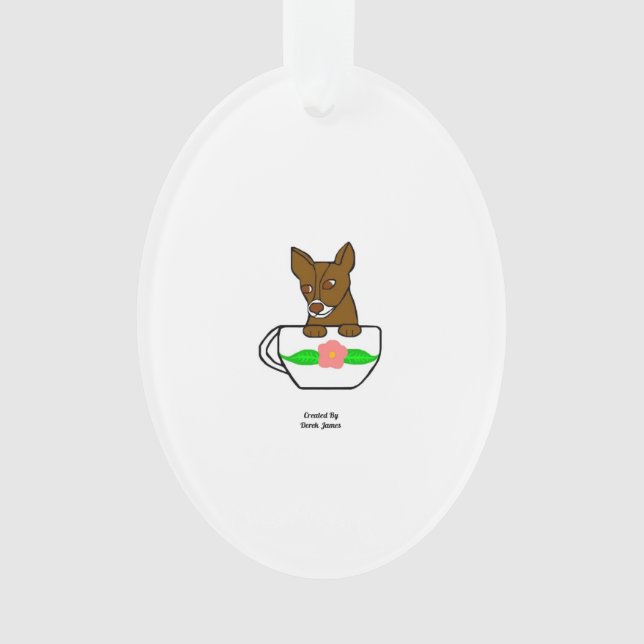 Teacup Chihuahua Oval Ornament (Front)
