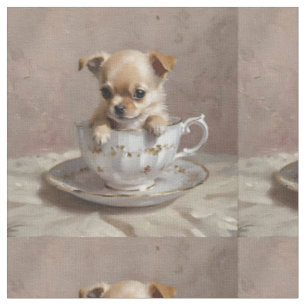 Teacup Chihuahua Puppy Oil Paint, Fabric
