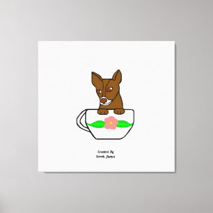 Teacup Chihuahua Wrapped Canvas Print
