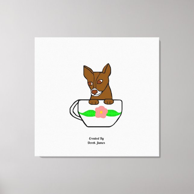 Teacup Chihuahua Wrapped Canvas Print (Front)