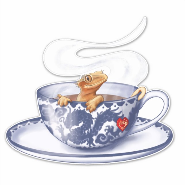 Teacup Crested Gecko Sticker (Front)