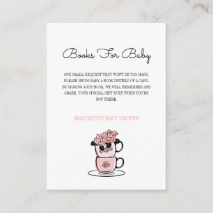 Teacup & Flowers Baby Shower Bring A Book Request Enclosure Card