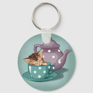 Teacup Kitten Keychain