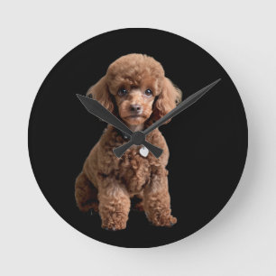 Teacup Poodle 2 Round Clock