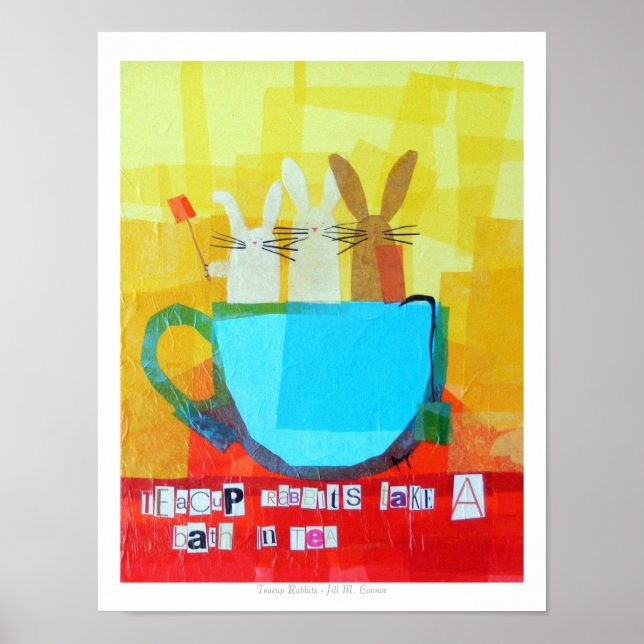 Teacup Rabbits Take a Bath in Tea! Poster (Front)