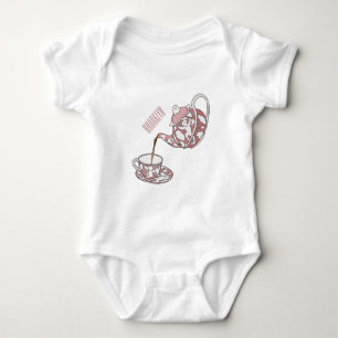 Teacup set cartoon illustration baby bodysuit