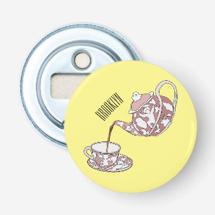 Teacup set cartoon illustration bottle opener