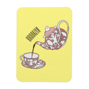Teacup set cartoon illustration magnet