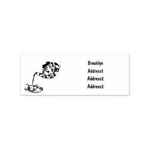 Teacup set cartoon illustration rubber stamp