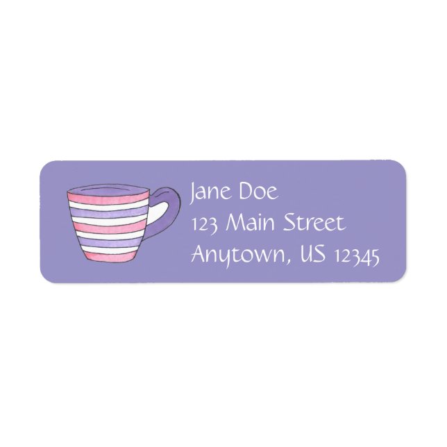 Teacup Tea Party Return Address Labels (Front)