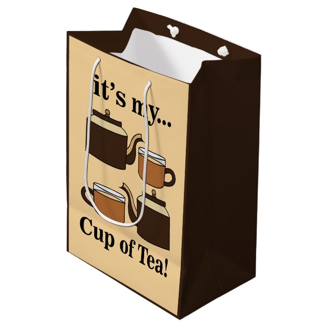 Teacup Teapot Its My Cup of Tea Medium Gift Bag (Front Angled)