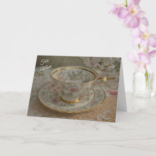 Teacup vintage Tea Lover Art Carte de fête des mèr