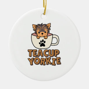 Teacup Yorkie puppy  Ceramic Ornament
