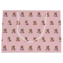 Teacup Yorkie Valentine's Day - Pink