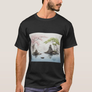 Teacup Zen Stones Calm Brew Print Tee