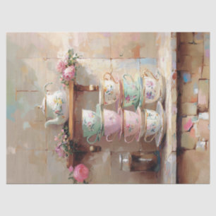 Teacups Tea Pot Set Kitchen Decoupage Tissue Paper