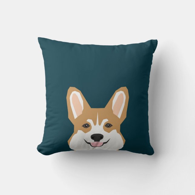 Teagan - Pembroke Welsh Corgi Dog Throw Pillow (Front)