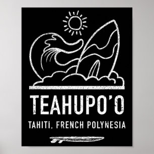 Teahupoo Shirt French Polynesia Tee Tahiti Surfing Poster