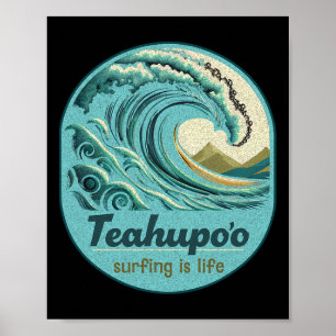 Teahupoo Surfing French Polynesia Tahiti Teahupo'o Poster