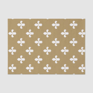Teak Neutral Fleur de Lys Tissue Paper