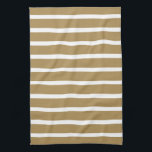 Teak Neutral Stripes Kitchen Towel<br><div class="desc">Horizontal stripe patterns in a warm neutral colour palette.</div>